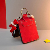 Ruby Red Z Flip Faux Leather Case with Pearl Strap