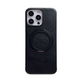Magnetic PU Leather iPhone Case with 360° Stand, Half Cover