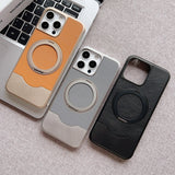 Magnetic PU Leather iPhone Case with 360° Stand, Half Cover
