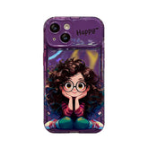 Fangcase Happy Girl Mirror Phone Case – Full Protection Flip Mirror Case for iPhone
