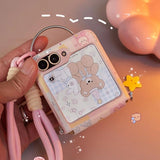 Creative Full-Wrap Strap Case for Galaxy Z Flip – Cute Animal Design & 360° Hinge Protection