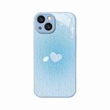 Cute Heart Design, Glossy Glass, Strap iPhone Case