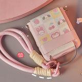 Creative Full-Wrap Strap Case for Galaxy Z Flip – Cute Animal Design & 360° Hinge Protection