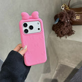 Pink Bow Silicone Phone Case for iPhone 15–17 Pro Max | Cute Shockproof Case | Fangcase