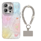 Smile Rainbow iPhone Case – With Optional Pearl Bracelet Strap