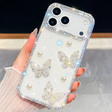 Luxury Diamond Butterfly Pearl Case for iPhone 17 Series