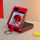 Ruby Red Z Flip Faux Leather Case with Pearl Strap