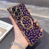 Magnetic Leopard iPhone Case with Bold Electroplated Design