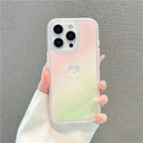 Soft Gradient Heart iPhone Case – Elegant Color Blend & Full Protection