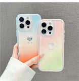 Soft Gradient Heart iPhone Case – Elegant Color Blend & Full Protection