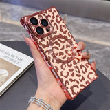 Magnetic Leopard iPhone Case with Bold Electroplated Design