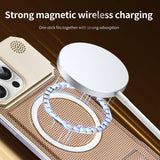 MagSafe-Compatible Case with Leather Texture & Kickstand | Slim Airflow Design