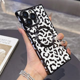 Magnetic Leopard iPhone Case with Bold Electroplated Design