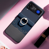 Galaxy Z Flip Carbon Fiber Pattern Case – Ring Holder & Full Protection