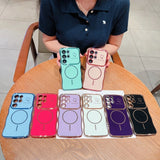 Smile Every Day Case + Magnetic Ring | Wavy Edge Soft Cover for Samsung