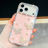 Luxury Diamond Butterfly Pearl Case for iPhone 17 Series