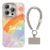 Smile Rainbow iPhone Case – With Optional Pearl Bracelet Strap