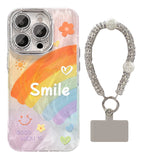 Smile Rainbow iPhone Case – With Optional Pearl Bracelet Strap