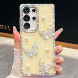 Luxury Glitter White Pearl Butterfly Case for Samsung