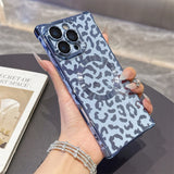 Magnetic Leopard iPhone Case with Bold Electroplated Design