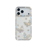 Luxury Diamond Butterfly Pearl Case for iPhone 17 Series