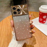 Gradient Glitter iPhone Case with Electroplated Frame