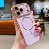 FANGCASE iPhone 17 Series Smile Every Day Magnetic Ring Wavy Case in Lavender Purple, wavy edge design.