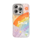 Smile Rainbow iPhone Case – With Optional Pearl Bracelet Strap