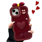 🎀Cute Heart Wristband Phone Case for iPhone – Full Protection Bow & No-Bow Design