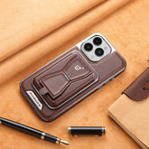 Leather Magnetic Card Wallet, MagSafe Compatible, Full Protection iPhone Case