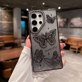 Samsung Galaxy S26 / S26 Ultra Butterfly Shimmer Case – Crystal Rhinestone Gradient Full Cover (Pre-Order)
