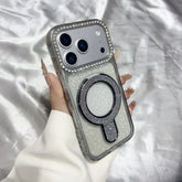 Glitter MagSafe Phone Case for Women | Rhinestone Stand Case for iPhone 14–17 Pro Max | Fangcase