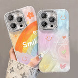 Smile Rainbow iPhone Case – With Optional Pearl Bracelet Strap