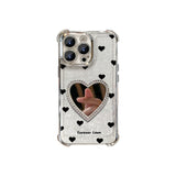 Heart Mirror iPhone Case – Crystal Frame, Built-in Mirror & Full Protection
