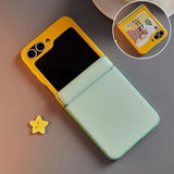 Puppy Flip Case + Strap for Galaxy Z Flip – Cute Yellow-Green Design with Magnetic Hinge