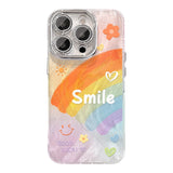 Smile Rainbow iPhone Case – With Optional Pearl Bracelet Strap