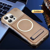 MagSafe-Compatible Case with Leather Texture & Kickstand | Slim Airflow Design