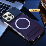 MagSafe-Compatible Case with Leather Texture & Kickstand | Slim Airflow Design