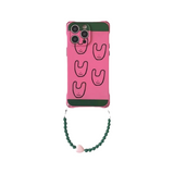 Cute Pastel Pink Unique Pattern Phone Case – Chain Crossbody Strap