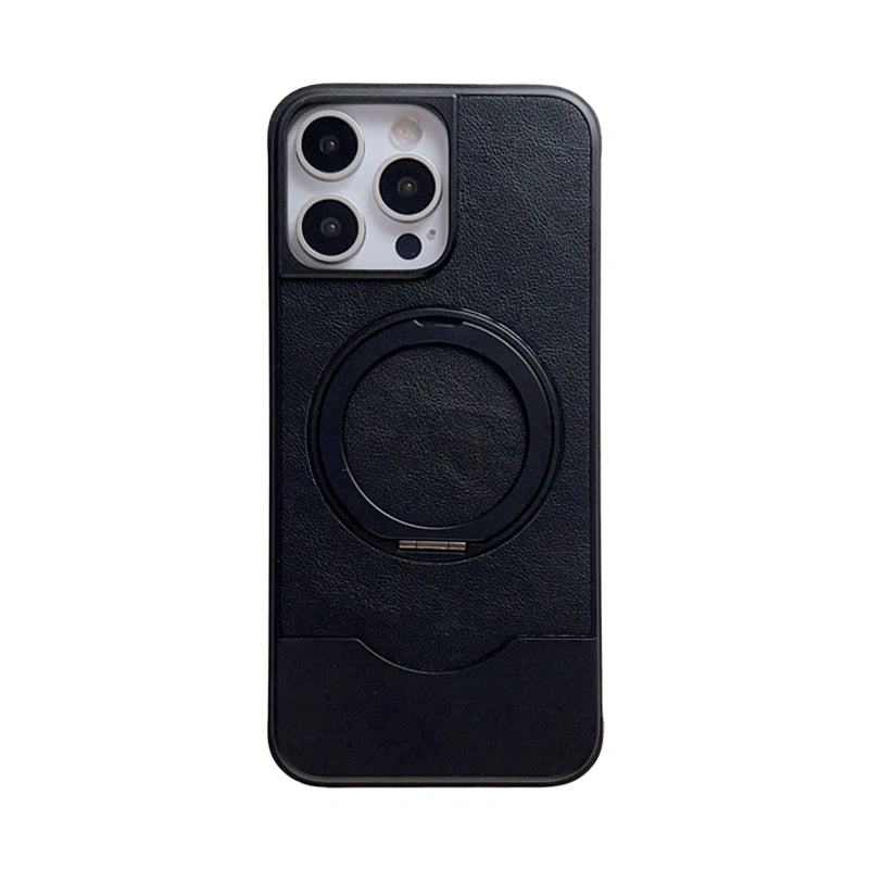 Magnetic PU Leather iPhone Case with 360° Stand, Half Cover