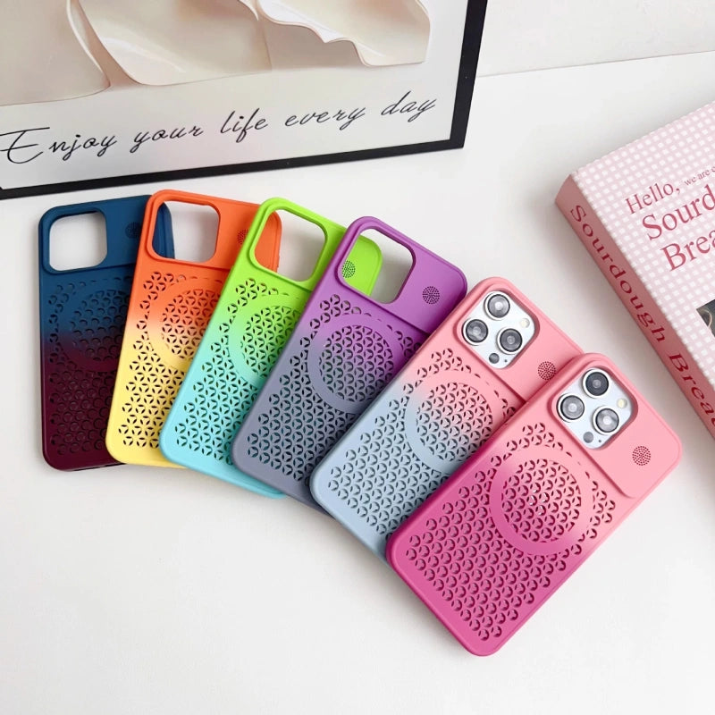 Gradient Cooling iPhone Case with Aromatherapy Slot and MagSafe Support