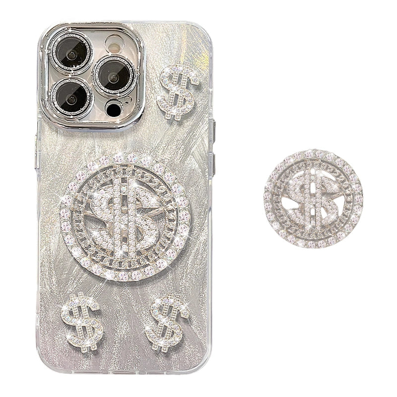 Lucky Bling Dollar Sign iPhone Case with Optional Wrist Strap