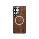 Eco Walnut Wood Samsung Case with MagSafe Ring & Metal Frame