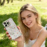 Fangcase 3D Butterfly Floral Phone Case with Removable Glitter Insert – Electroplated Frame Shockproof Full-Cover Case