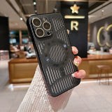 MagSafe iPhone Case with Carbon Fiber Texture & Cooling Vents – Slim PC Shell