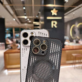 MagSafe iPhone Case with Carbon Fiber Texture & Cooling Vents – Slim PC Shell