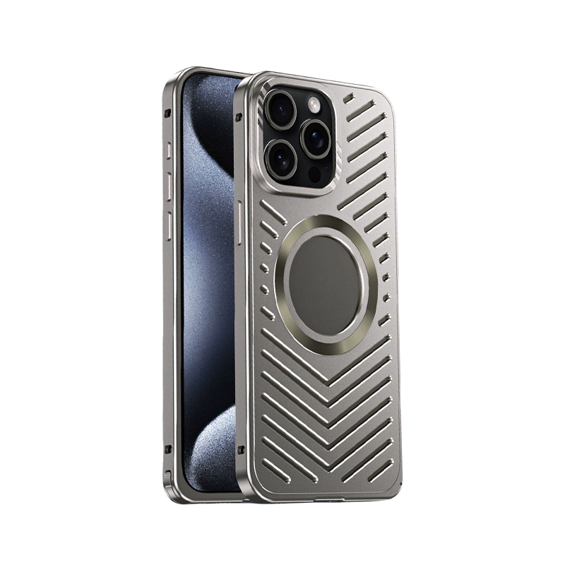 Magnetic Alloy iPhone Case – Precision-Cut Metal with Camera Guard