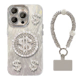 Lucky Bling Dollar Sign iPhone Case with Optional Wrist Strap