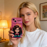 Fangcase Happy Girl Mirror Phone Case – Full Protection Flip Mirror Case for iPhone