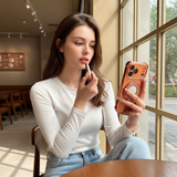 Sparkle Mirror MagSafe Case for iPhone 17 / 16 / 15 — Shockproof Airbag Corners, Glitter Ring Stand, Makeup Mirror Back Cover